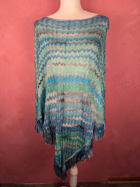 Black Label Chico's Chevron Poncho